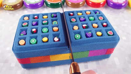 Satisfying Videos ASMR | DIY How to make Kinetic Sand Fruit waffle Cutting #ToyTocToc