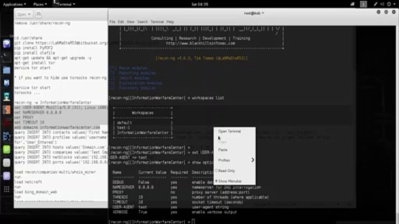 Recon-ng, the OSINT tool for your