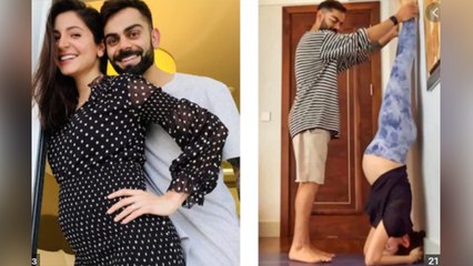 Скачать видео: Pregnant Anushka Sharma को ऐसे Yoga कराने पर Virat Kohli हुए बुरी तरह Troll | Boldsky