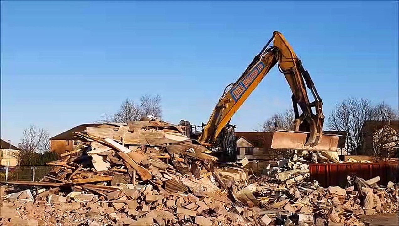 Carron Village New Carron former Co-op Carron Centre being demolished