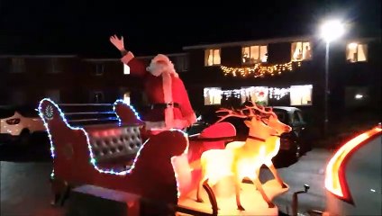 Santa and Falkirk Round Table visit Newcarron Court Care Home Winter wonderland