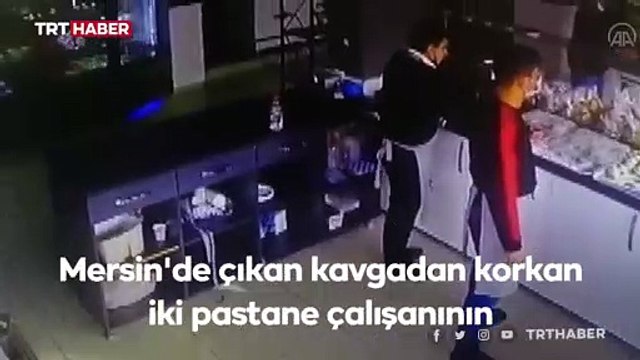 Kavgadan korkan pastane çalışanları dolaba saklandı