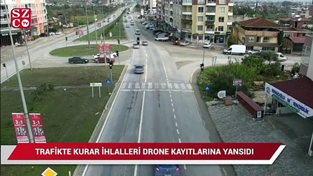 Trafikte kural ihlalleri drone kayıtlarına böyle yansıdı