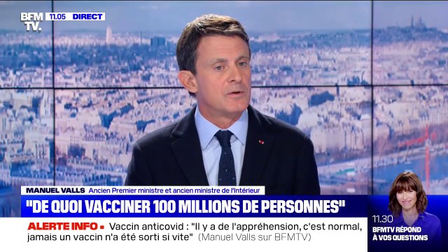 Vaccin contre le Covid-10: Manuel Valls considère normal qu'il y ait de l'appréhension, on n'a jamais sorti un vaccin aussi vite