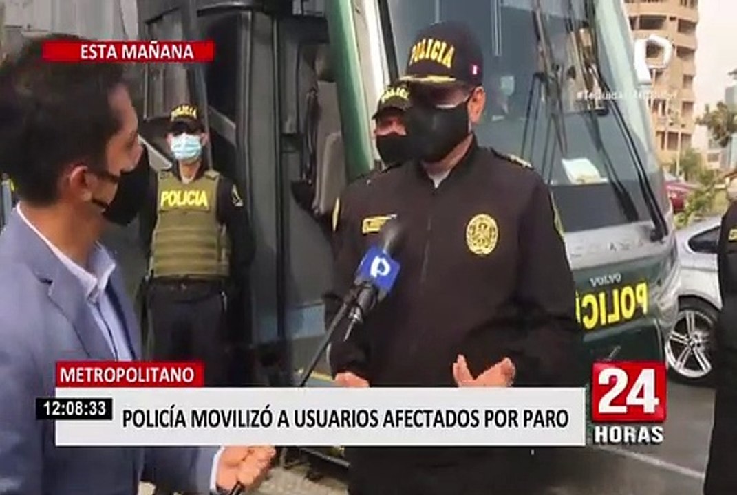 Metropolitano: Policía moviliza a los usuarios afectados por paro