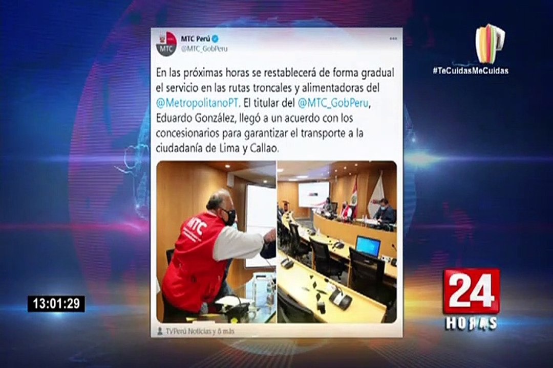 Metropolitano: MTC asegura que en las próximas horas se restablecerá el servicio