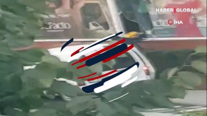 Çalıntı araçla güpegündüz mağaza hırsızlığı kamerada