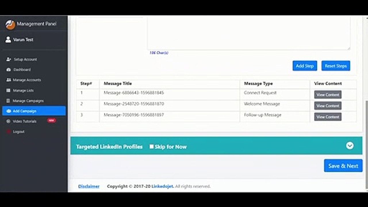 Linkedojet - How to setup 2 different types of campaign.