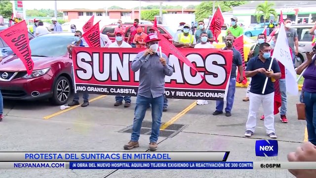 Protesta del Suntracs en el Mitradel - Nex Noticias