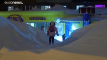 Schneemassen und schwere Stürme in Norilsk, der nördlichsten Großstadt der Welt