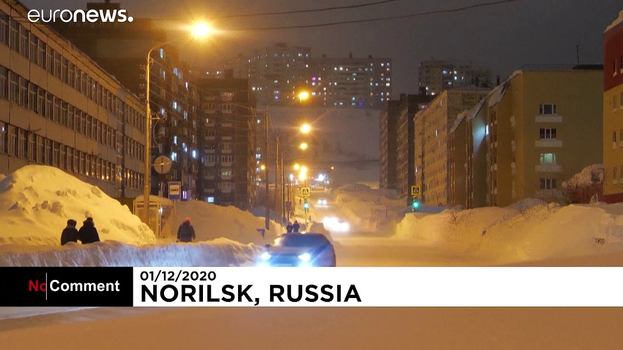 Winterszenen aus Norilsk im No-Comment-Video: Massenweise Schnee