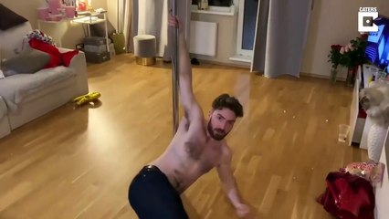 Il se rate en Pole-Dance et éclate sa TV