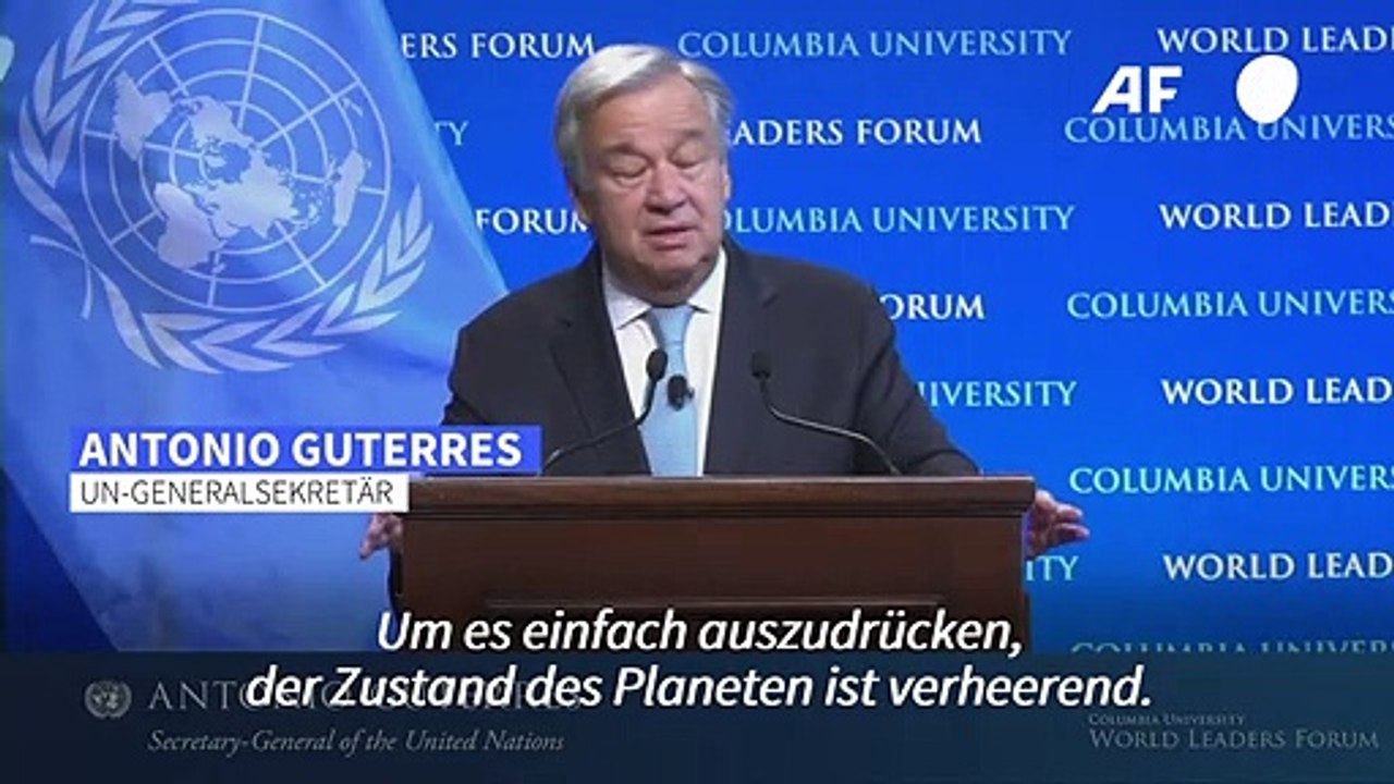 Guterres wirft Staaten 'selbstmörderisches' Versagen im Kampf gegen Klimakrise vor