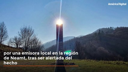 Crece el misterio tras la aparición  de un monolito de metal en Rumania