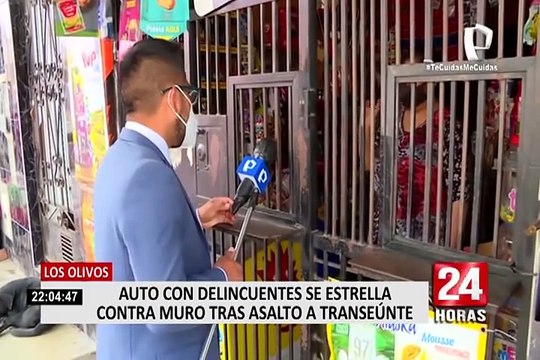 Los Olivos: auto con delincuentes se estrella contra muro tras asalto a transeúnte