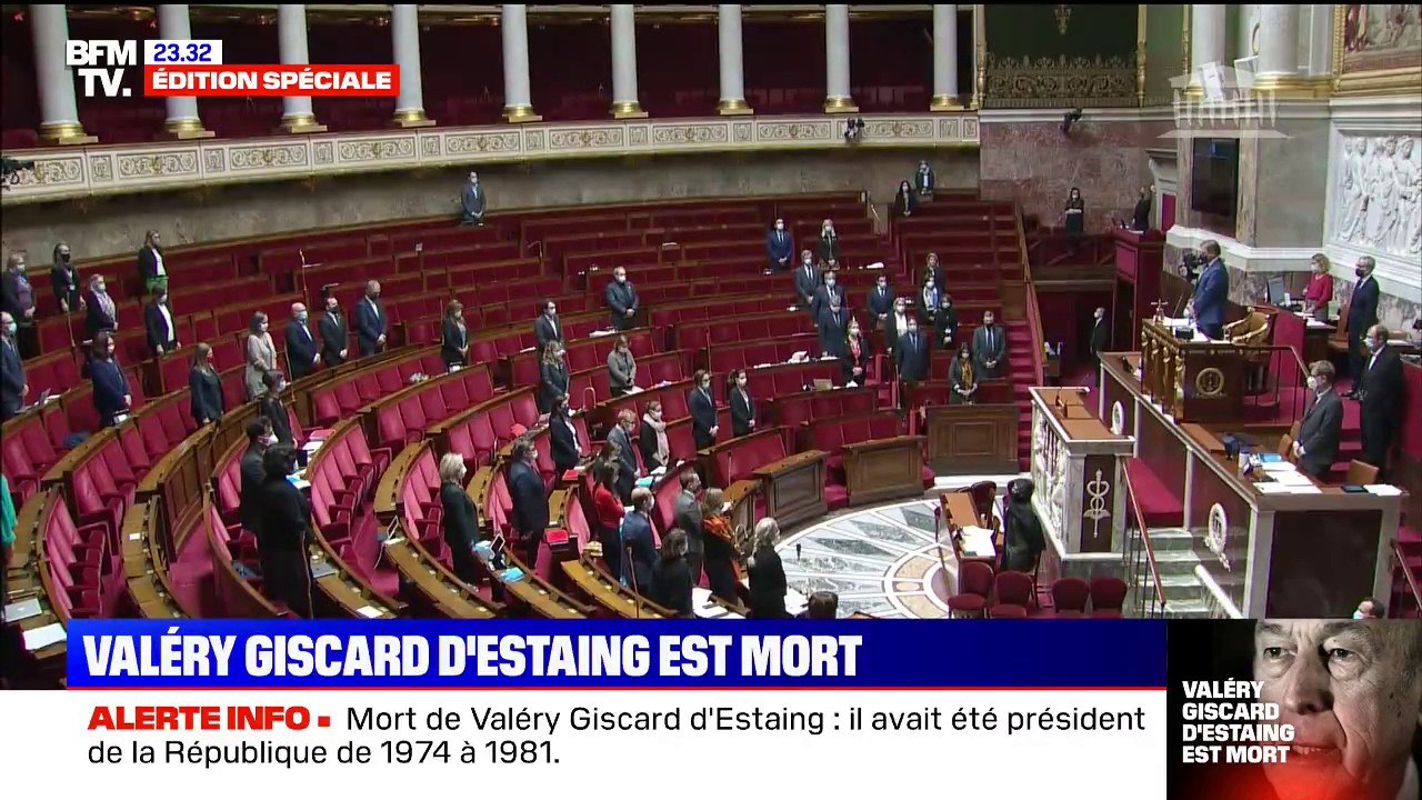 L'Assemblée nationale observe une minute de silence en hommage à Valéry Giscard d'Estaing