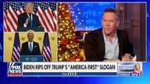 BIDEN RIPS OFF TRUMP'S 'AMERICA FIRST' SLOGAN. Greg Gutfeld on Biden’s political plagiarism. Jesse Waters replies. Fox News Video