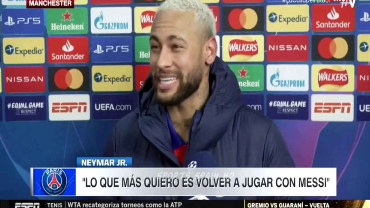 NEYMAR: "Lo que más quiero es volver a jugar con MESSI" - Manchester 1-3 PSG Champions League 2020*