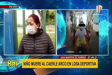 Niño muere al caer arco en losa deportiva en SMP
