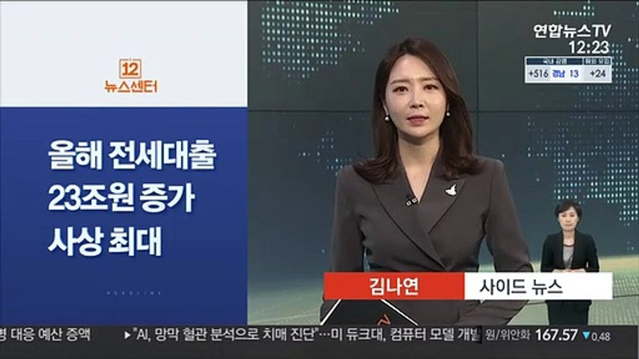 [사이드 뉴스] 올해 주요 은행 전세대출 23조원 증가…사상 최대 外