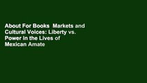About For Books  Markets and Cultural Voices: Liberty vs. Power in the Lives of Mexican Amate