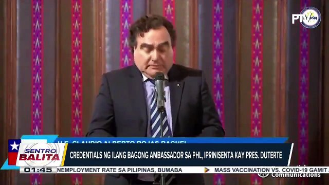 #SentroBalita | Credentials ng ilang bagong ambassador sa PHL, iprinisenta kay Pres. #Duterte; Pres. #Duterte, nagpasalamat sa ambassadors sa kooperasyon ng kani-kanilang bansa sa Pilipinas