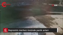 Depremin merkez üssünde panik anları güvenlik kameralarına yansıdı