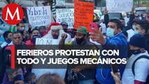 Ferieros de CdMx bloquean calzada San Antonio Abad; exigen apoyos por covid-19