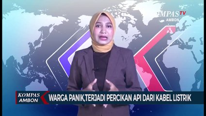 Warga Panik,Terjadi Percikan Api Dari Kabel Listrik