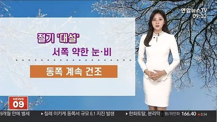 [날씨] 절기 '대설' 곳곳 눈발…초미세먼지 농도↑