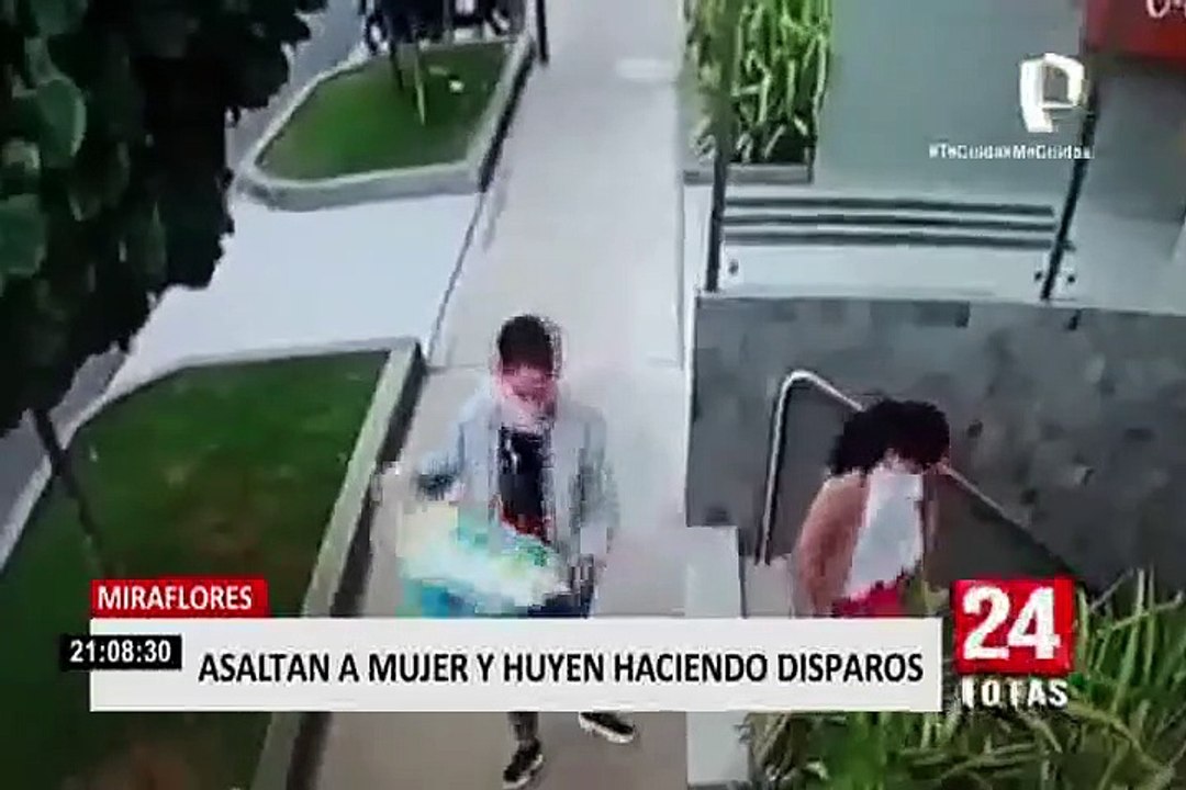Miraflores: salen a la luz nuevas imágenes del peligroso asalto a mujer en medio de disparos