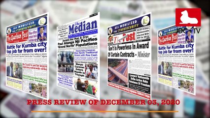 CAMEROONIAN PRESS REVIEW OF DECEMBER 03, 2020