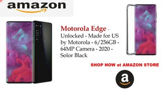 Motorola Edge | Unlocked | Made for US by Motorola | 6/256GB | 64MP Camera | 2020 | Solor Black