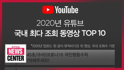 Virus prevention guidelines top YouTube ranking in S. Korea in 2020