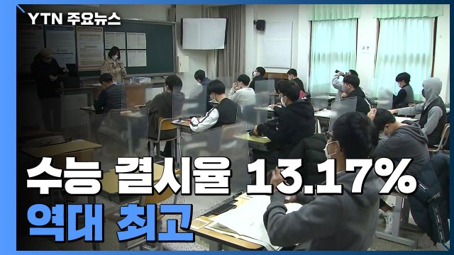 결시율 13.17% 역대 최고...응시자 수 42만 명 역대 최저 / YTN