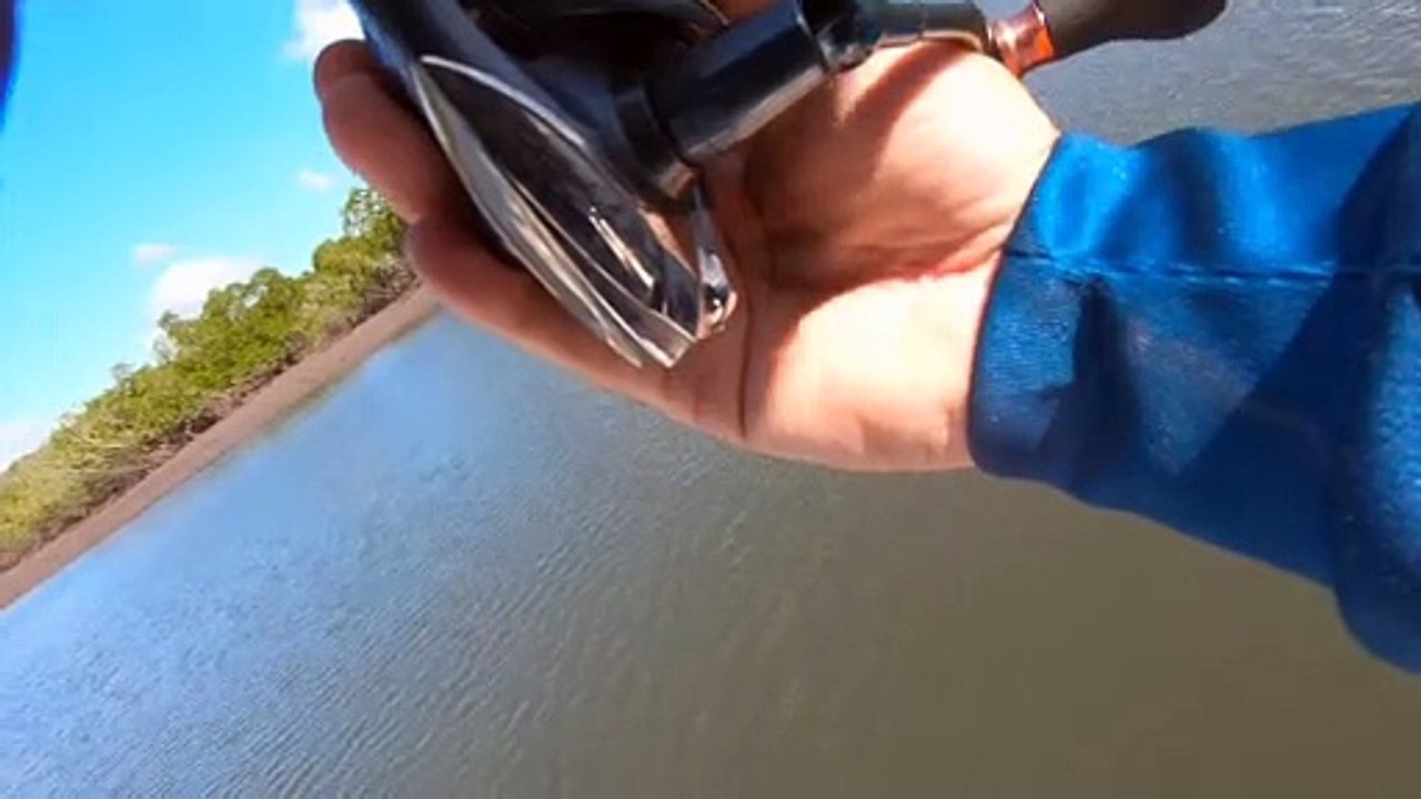 Fisherman Surprised by Saltwater Croc