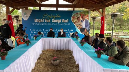 İSTANBUL - Engelli çocuklar, Beykoz'da ata binerek eğlendi
