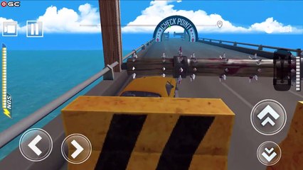 Impossible Track Speed Bump, Orange Car "New Car Driving Games" Deadly Race Android GamePlay #3