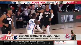 ESPN First Take - bigger deal: Russell Westbrook to Washington Wizards or John Wall to Houston Rockets?