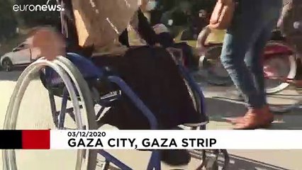 Kerekesszék-futam a Gázai övezetben