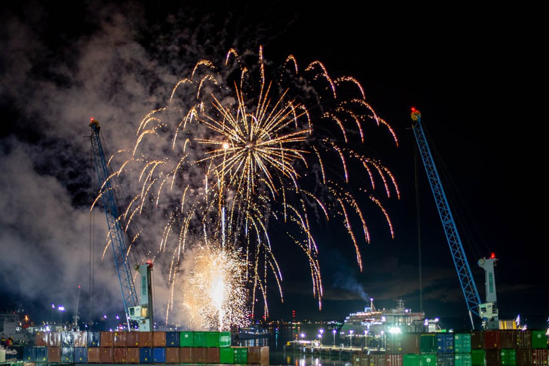 WATCH: Fireworks display in Portsmouth to welcome new Brittany Ferries vessel Galicia
