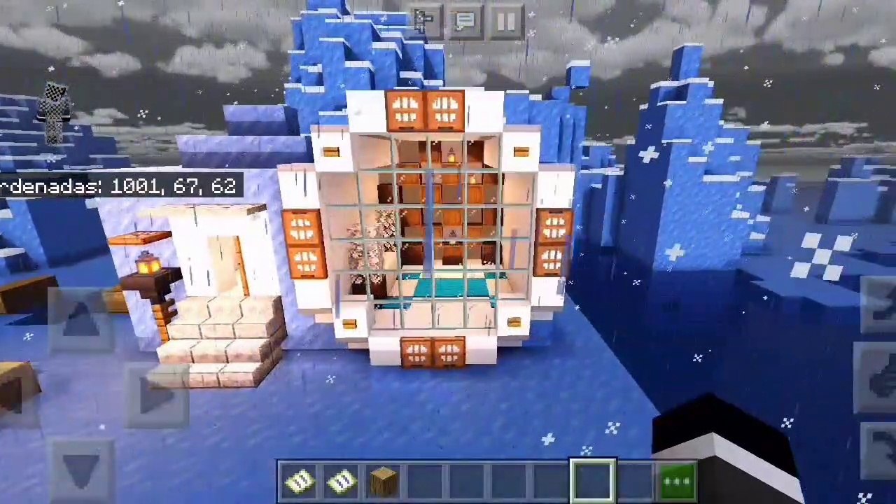 TUTORIAL de COMO HACER una CASA de HIELO MODERNA para SUPERVIVENCIA .. MINECRAFT