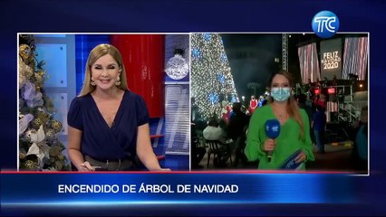 Se encendió el árbol de navidad en el Malecón 2000