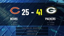 Bears @ Packers Game Recap for SUN, NOV 29 - 09:20 PM ET EST