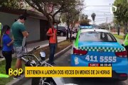 Surco: ladrón es detenido dos veces por robo de bicicletas