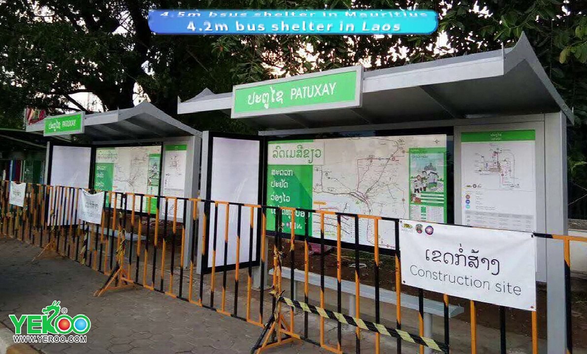 YEROO stainless steel bus stop shelter case video.
