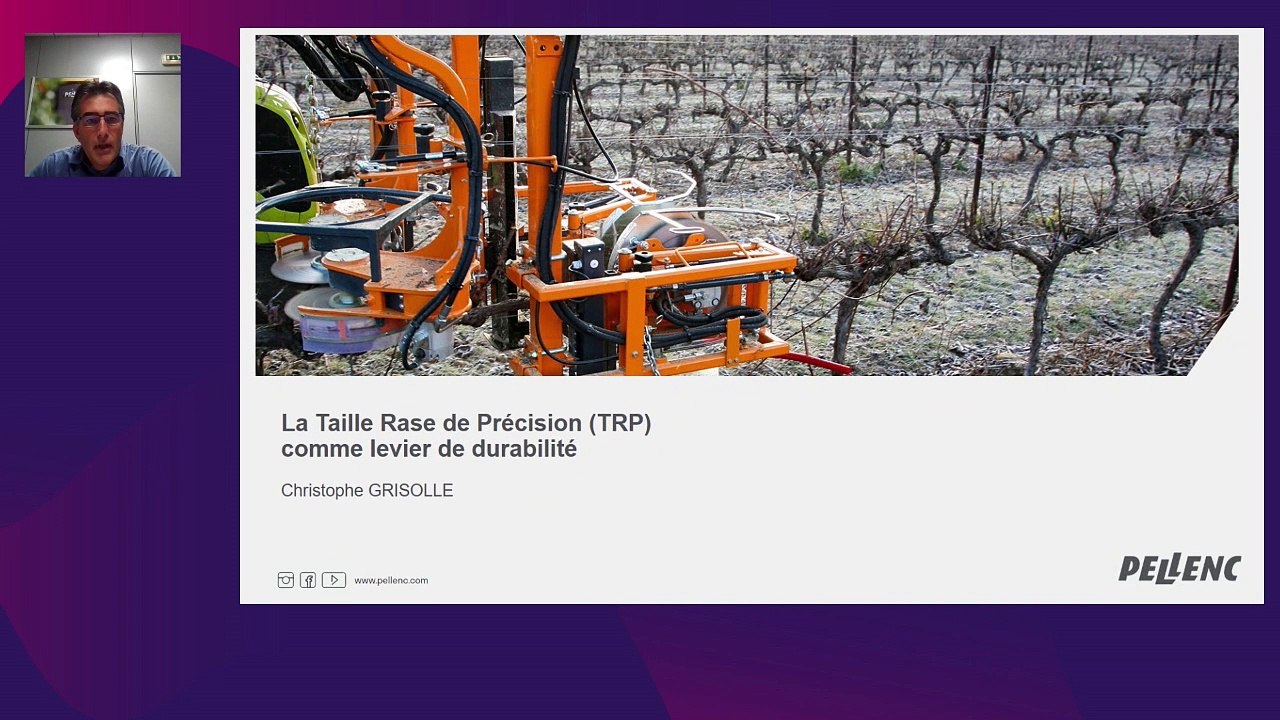 LIVE EXPOSANT (PELLENC) Evolution des modèles viti-vini vers plus de durabilité - Exemple d’optimisation des itinéraires techniques de la vigne à la cave