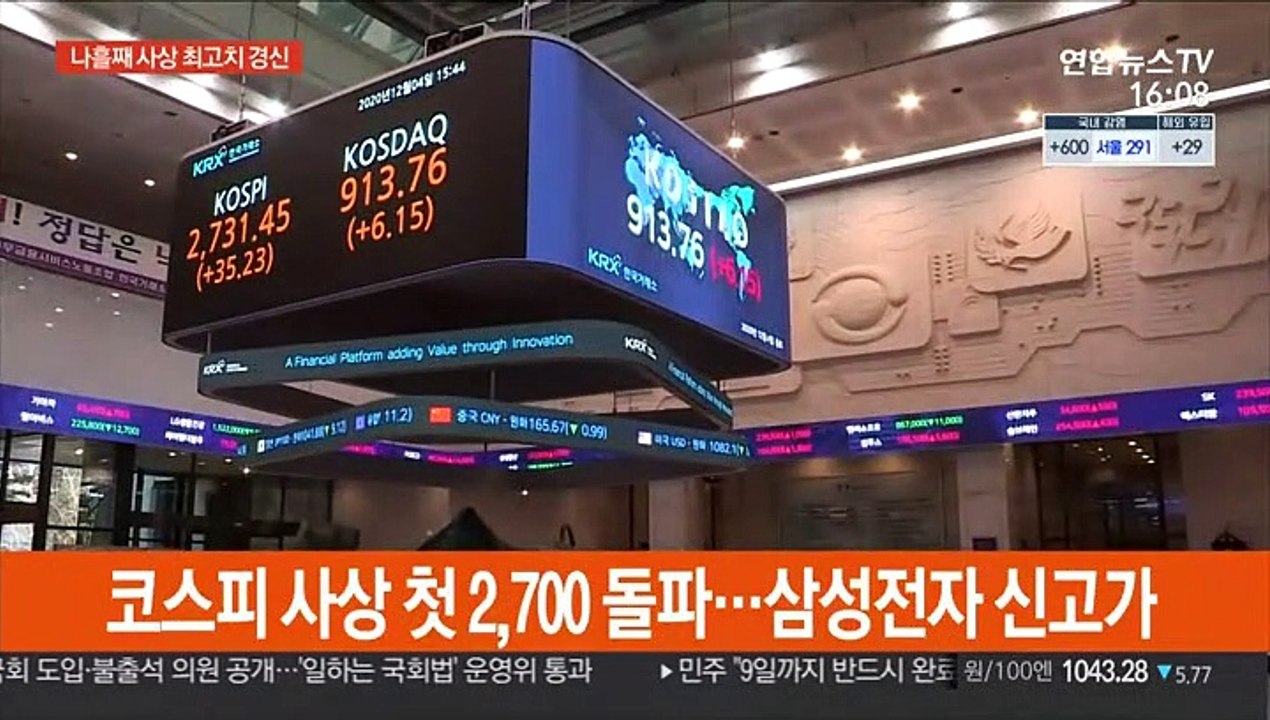코스피 사상 첫 2,700 돌파…삼성전자 신고가