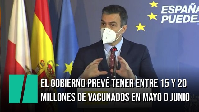 El Gobierno espera tener entre 15 y 20 millones de españoles vacunados en mayo o junio