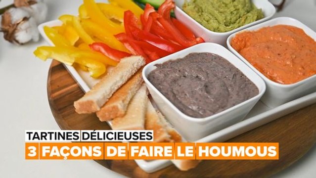 Tartines délicieuses : 3 façons de faire le houmous
